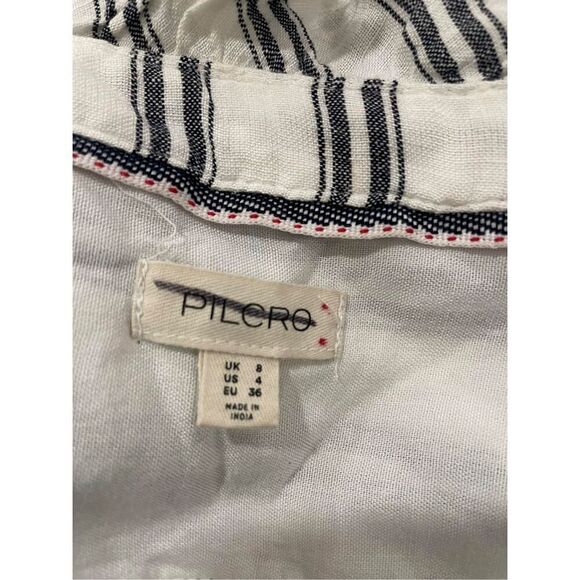 New Anthropologie Pilcro Ruffle-Collar Buttondown Dress Size 4 - Picture 9 of 10